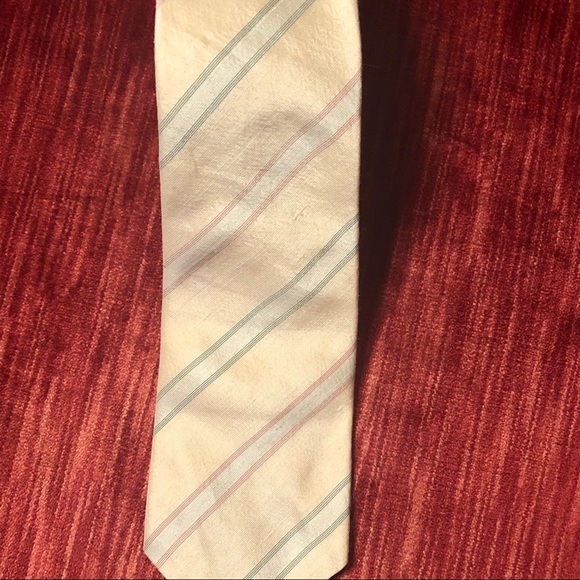✨Vintage Leonard Frank necktie in cream & blue✨ - Picture 2 of 4